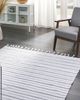 Outdoor Teppich cremeweiß grau 160 x 230 cm Streifenmuster Kurzflor BADEMLI Bild 3