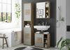 Badezimmer-Set "Greece" (3tlg.) in Wildeiche-Optik mit Absetzung Basalt / Hirnholz Tiefziehfront. 120 x 190 x 35 cm (B/H/T) Bild 1
