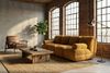 KAWOLA Modulsofa LAYLA 2-Sitzer 2 Module 2 Armlehnkissen Velvet gelb 74 x 99 x 183 cm Bild 2