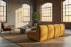 KAWOLA Modulsofa LAYLA 2-Sitzer 2 Module 2 Armlehnkissen Velvet gelb 74 x 99 x 183 cm Bild 4