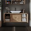 Roomart GUSTO-II-120 Badmöbel Set– 2-teiliges Badezimmermöbel Set - Waschbecken mit Unterschrank - H 45 x B 45 x T 120 cm • Eiche Bild 3