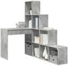 vidaXL Eck-Schreibtisch mit Regal Beton Grau 101,5 x 149,5 x 149,5 cm 3337244 Bild 3