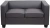 2er Sofa Couch Loungesofa Lille ~ Kunstleder, dunkelgrau Bild 3
