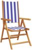 vidaXL Gartenstühle Verstellbar 6 Stk. Blau Weiß Stoff und Massivholz 3214554 Bild 3