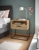 Nachtkommode >CUDRO< 1 Schub, 1 Fach, Artisan Eiche Dekor / schwarz - 60x65x38,5cm (BxHxT) Bild 2