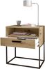 Nachtkommode >CUDRO< 1 Schub, 1 Fach, Artisan Eiche Dekor / schwarz - 60x65x38,5cm (BxHxT) Bild 4