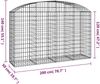 vidaXL Gabione mit Hochbogen 200x50x120/140 cm Verzinktes Eisen 153476 Bild 5