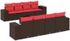 vidaXL 9-teiliges Gartensofa-Set mit Kissen, braun, Polyrattan 3222353 Bild 2