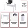 Schreibtisch HWC-E94, Bürotisch Computertisch 120x60cm ~ schwarz Bild 2