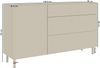 Selsey 'Veldio New' Sideboard eintürig mit Rillenfront und 3 Schubladen, Greige, 140 cm Bild 5