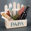 Herz & Heim Geschenkbox Pflanzkorb mit Zaun - Geschenkkorb mit Druck für Mama, Papa, Oma, Opa, aus Holz, mit Folie ausgekleidet Bild 4