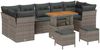 vidaXL Garten-Sofa-Set mit Kissen mit Speicher 10 pcs Grau 3363423 Bild 2