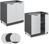 Spülenunterschrank Fame-Line Weiß Landhaus 80 cm mit Regal, ohne Arbeitsplatte Vicco Bild 5
