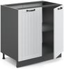 Spülenunterschrank Fame-Line Weiß Landhaus 80 cm mit Regal, ohne Arbeitsplatte Vicco Bild 4