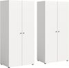 Home affaire Kleiderschrank BILLINGS, Schlafzimmerschrank, Schrank, Garderobenschrank (OTTO BESTSELLER, Garderobe & Schlafzimmer) Breite 160cm, weiß, 4-türig, inkl. 2 Kleiderstangen und 2 Ablageböden Bild 3