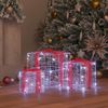 vidaXL Geschenkbox mit 60 LEDs 3 pcs Kaltweiß 20 x 20 x 20 cm Acryl 42019092 Bild 3