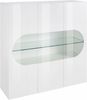 INOSIGN Highboard Real,Highboard,Kommode,Schrank mit 3 Türen,komplett hochglanz lackiert, mit 3 Türen, davon 2 aus Glas, mit einer großen Glasablage, Höhe 121 Bild 2