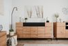 Finori Nola 51A Sideboard, Dekor Artisan Oak / schwarz | Sideboard für Wohnzimmer | Maß: B x H x T ca. 180 x 90 x 42 cm | Sideboard mit 2 großen Türen, 3 kleinen Türen und 2 Schubkästen Bild 2