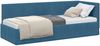 vidaXL Eckbettgestell mit Kopfteil Blau 80 cm x 200 cm Samt 42016286 Bild 2