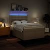 vidaXL Boxspringbett mit Matratze Creme 140x190 cm Stoff 3292802 Bild 5