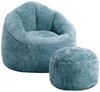 Lexzurn Sitzsack Sitzsack Lazy Sofa Gaming Sitzsack mit Hocker, Sitz Sack mit (Granularer-MemorySchwamm Füllung, Lounge Sessel, Lounge Stuhl, Weich und Formstabil), Couch für Erwachsene und Kinder, für Schlafzimmer, Büro und Wohnzimmer Bild 5