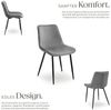 tectake Esszimmerstuhl Set Stuhl (8er Set, 8 St), gepolstert, in Samtoptik Bild 3