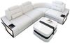 Ecksofa Elena Eleganz L Form aus Leder - Ledermix - weiß-schwarz - Rechts Bild 1
