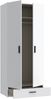 Forte TRAWEN Kleiderschrank 90, moderner Kleiderschrank, Flurschrank, Mehrzweckschrank, 2-türig, Schublade, Holzwerkstoff, Weiß, 88,9 cm breit x 210,5 cm hoch x 54,2 cm tief Bild 5