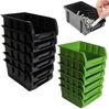 32tlg Stapelboxen mit Wandregal Set für Werkstatt Lager Schraubenbox Schütten zum Beschriften Bild 4