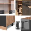 Singleküche R-Line Anthrazit Hochglanz/Goldkraft Eiche 160 cm ohne Arbeitsplatte Vicco Bild 4