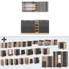 Singleküche R-Line Anthrazit Hochglanz/Goldkraft Eiche 160 cm ohne Arbeitsplatte Vicco Bild 5