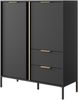 AX LIVING Modern Catanian 2T2S Highboard Anthrazit Kommode 103,3 cm Bild 2