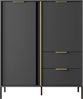 AX LIVING Modern Catanian 2T2S Highboard Anthrazit Kommode 103,3 cm Bild 3