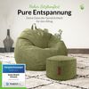 Green Bean® 2er Set Indoor Sitzsack + Hocker mit EPS-Perlen Füllung - Sitzhocker Sitz-pouf , Grün, L Bild 5
