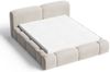 GRAINGOLD Aubi Polsterbett 160x200, Doppelbett mit Bettkasten, Velour-Stoff, Beige Bild 4