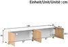 Merax Lowboard mit Bogenrelief und Metallfüßen (180 x 35 x 40 cm (L x B x H), 1 St), TV-Board TV-Schrank mit 4 Türen & großem Stauraum Bild 4