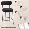 Barhocker 2er-Set B 46 x T 46 x H 95 cm Polyester in Schwarz mit Stahlgestell Bild 2