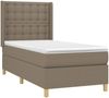vidaXL Boxspringbett mit Matratze & LED Stoff Taupe 80x200 cm, Härtegrad: H2 [3139153] Bild 4