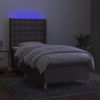 vidaXL Boxspringbett mit Matratze & LED Stoff Taupe 80x200 cm, Härtegrad: H2 [3139153] Bild 3
