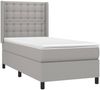 vidaXL Boxspringbett mit Matratze & LED Stoff Hellgrau 90x200 cm, Härtegrad: H2 [3138605] Bild 4