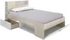 Vente-unique - LEANDRE Bett Holz, Platte BeigeWeiß - B 129,5 cm x H 95 cm x L 218,5 cm Bild 5