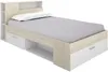 Vente-unique - LEANDRE Bett Holz, Platte BeigeWeiß - B 129,5 cm x H 95 cm x L 218,5 cm Bild 4