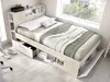 Vente-unique - LEANDRE Bett Holz, Platte BeigeWeiß - B 129,5 cm x H 95 cm x L 218,5 cm Bild 3