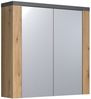 Spiegelschrank Franka / Follow, Holzwerkstoff, Grau, Schwarz, Holzfarben, 79 x 78 x 20 cm Bild 2