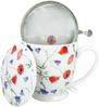 DUO Becher ANGELA mit Fuß, 500 ml, inkl. Deckel und Teesieb, New Bone China Porzellan Bild 2