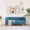 vidaXL Chesterfield-Sofa mit Nackenrollen 2-Sitzer Blau Samt 372691 Bild 3