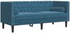 vidaXL Chesterfield-Sofa mit Nackenrollen 2-Sitzer Blau Samt 372691 Bild 2