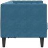 vidaXL Chesterfield-Sofa mit Nackenrollen 2-Sitzer Blau Samt 372691 Bild 5