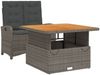 vidaXL 2-tlg. Garten-Essgruppe mit Kissen Grau Poly Rattan 3277343 Bild 2