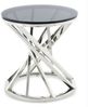 JYMTOM Beistelltisch Runder Glas Couchtisch Sofatisch Edelstahl Kaffeetisch (1-St), Schreibtischmöbel Teetisch aus gehärtetem Glas, 50 cm rund Bild 4